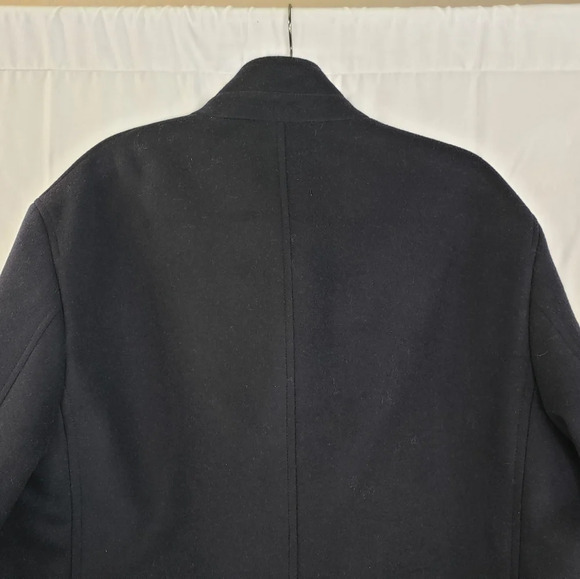 Nordstrom Mens Cashmere & Wool Navy Button Pockets Winter Coat Sz 48R. - Picture 12 of 13